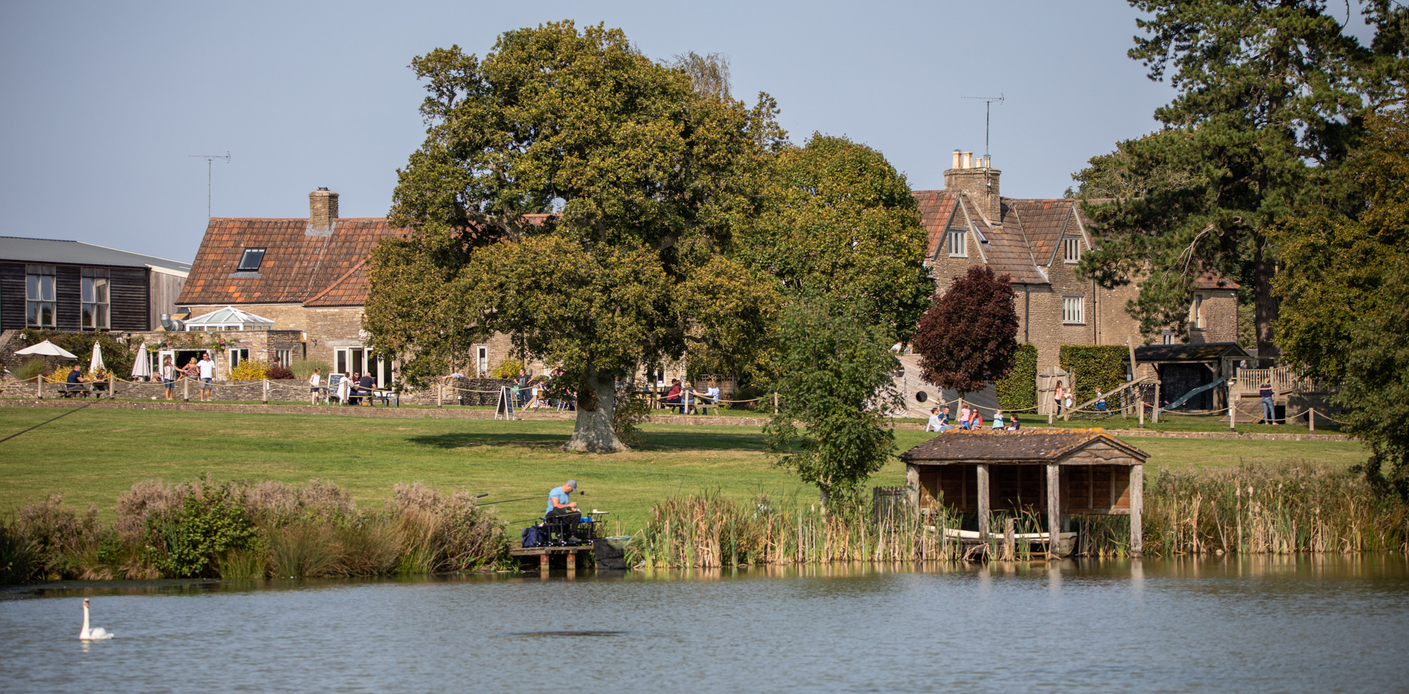 View across the lake to the house