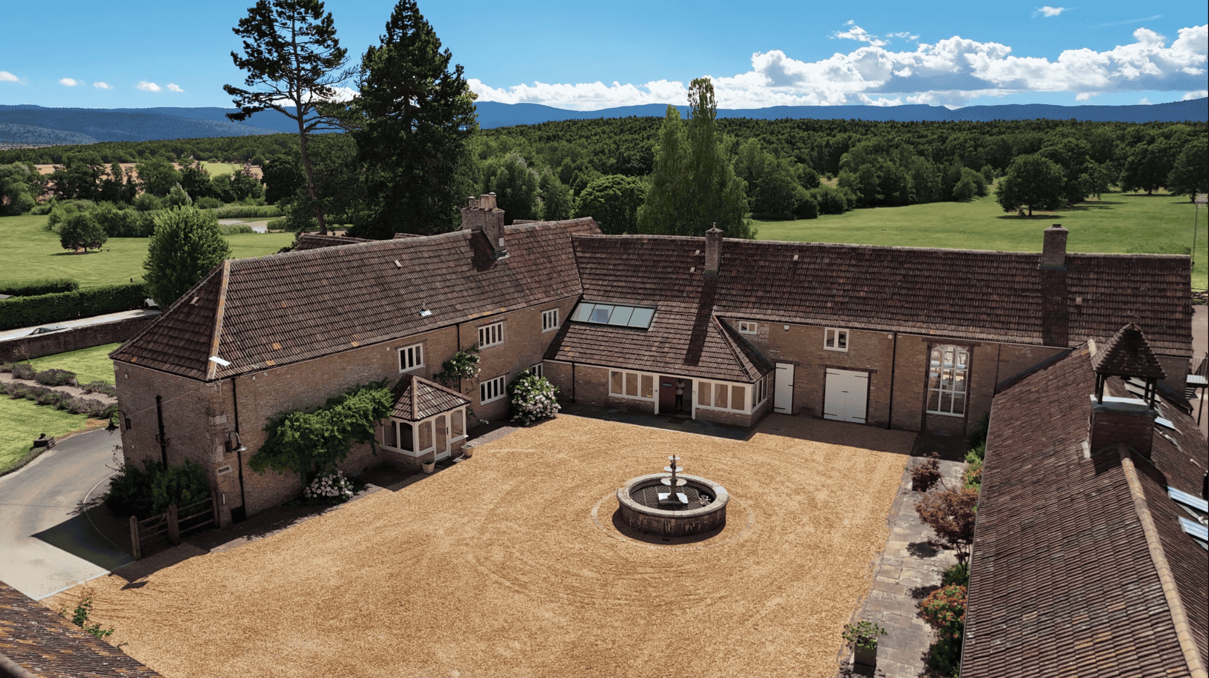 Aerial view of the courtyard